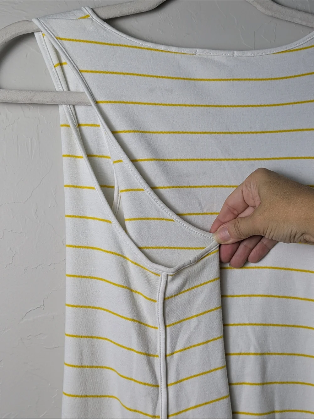 LAKE Sleeveless Striped Nightshirt - White with Yellow Stripes